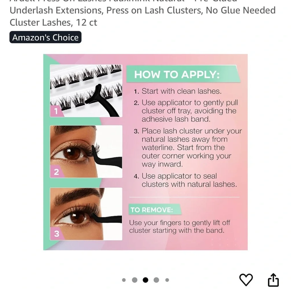 Ardell Press On Lashes Fauxmink Natural Pre-Glued Underlash Extensions - Picture 6 of 8